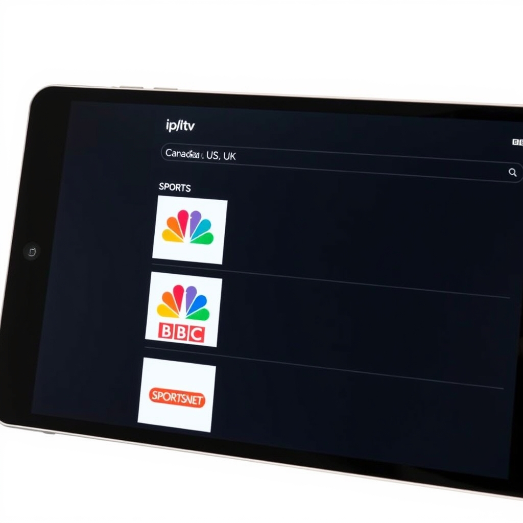 IPTV free trial Canada app interface showing channel guide