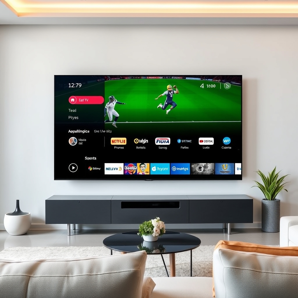 Smart TV displaying an IPTV app interface during a free trial