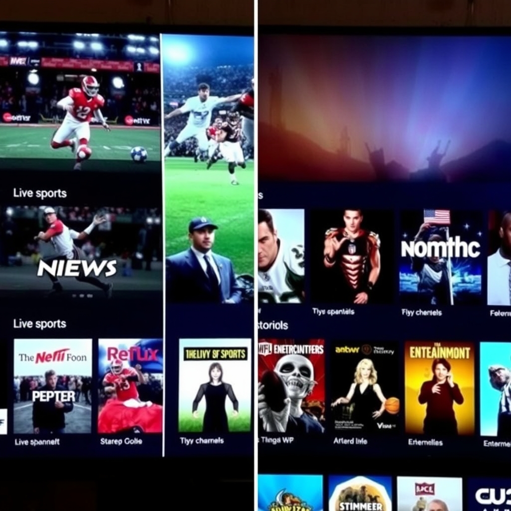 Diverse channel selection available in IPTV free trial USA including sports, news, movies