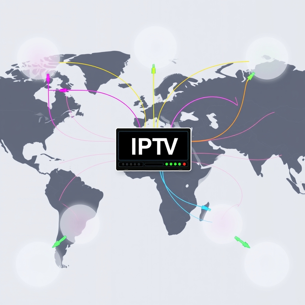 worldwide iptv connections map showing global streaming