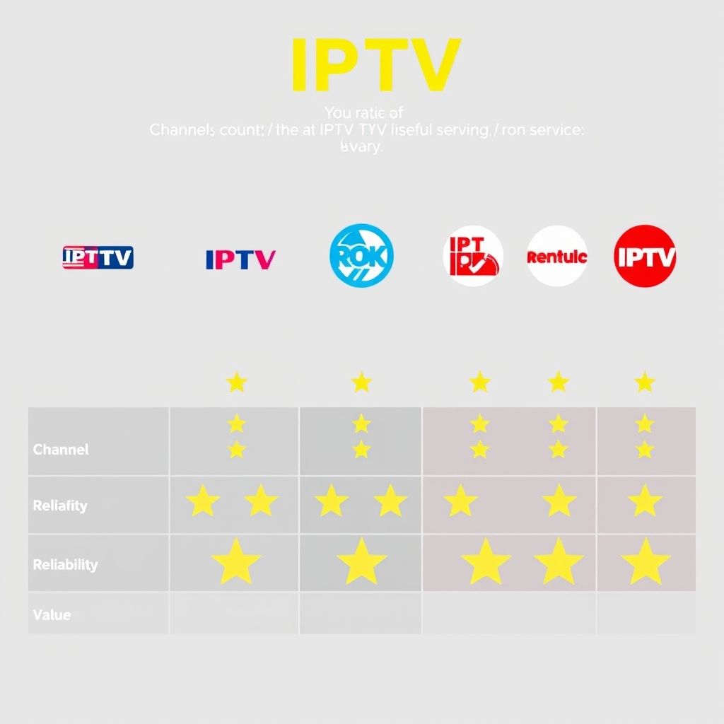 Visual comparison of the 7 best IPTV services in the UK