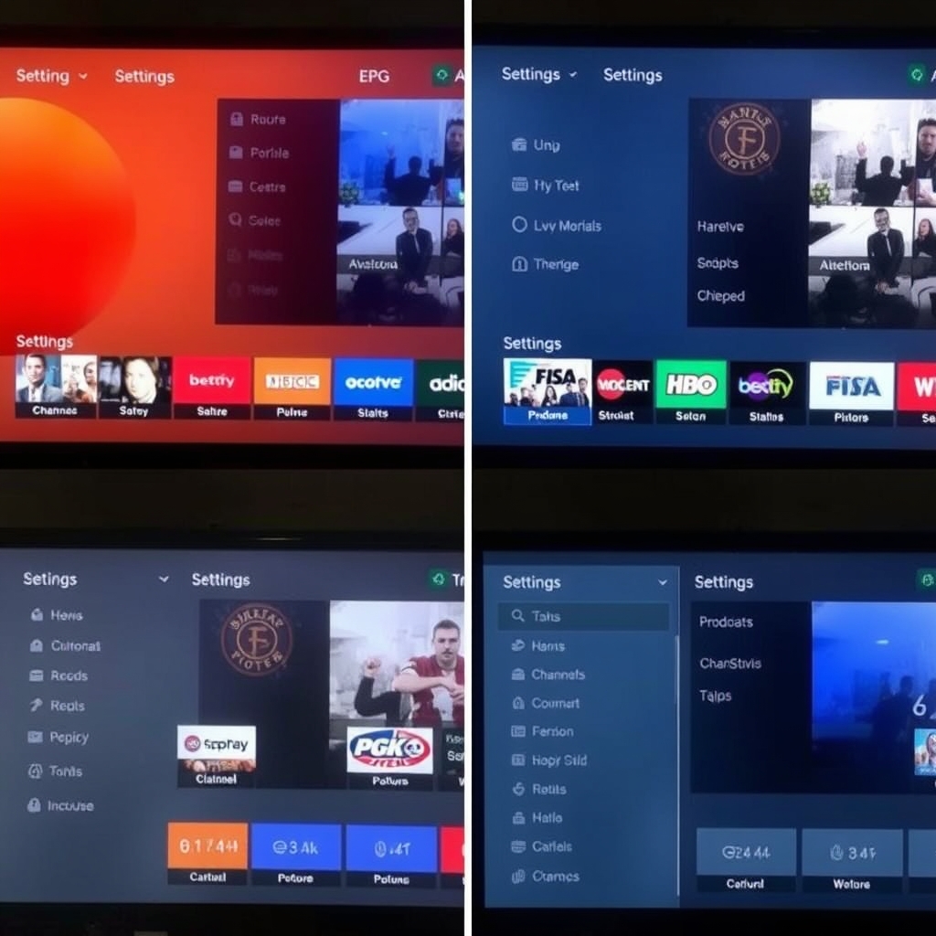 feature comparison of different online iptv player interfaces