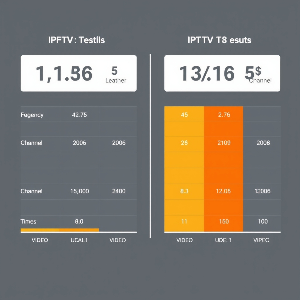 IPTV test results comparison chart with quality metrics