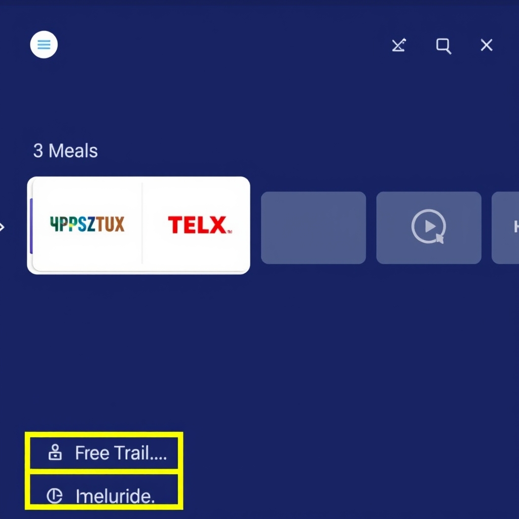 IPTV app interface for instant free trial access