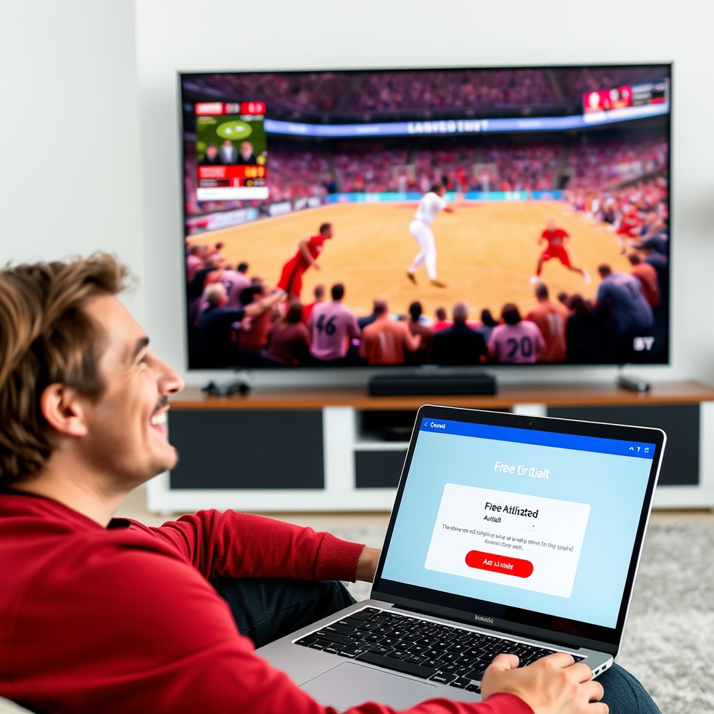 User enjoying a free IPTV trial to try iptv free before buying on multiple devices